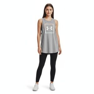 Under Armour Womens Tank‎ Top Size LG Grey Loose Fit Racerback Draped Activewear